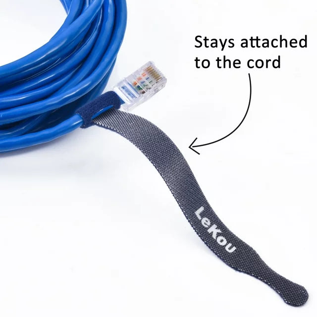 Lekou 60 Pcs Cord Organizer 6 Inch Reusable Zip Ties Cable Ties for Home Office Outdoors