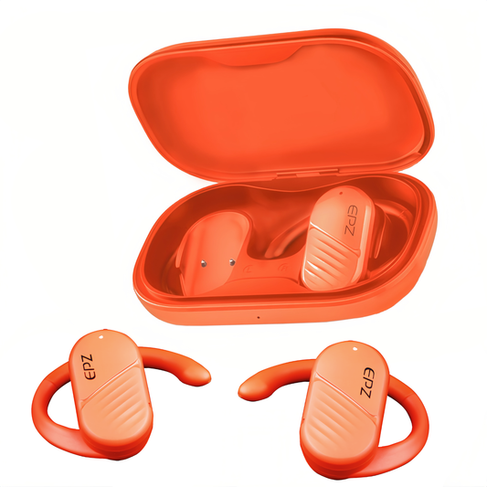 EPZ Bone Conduction Headphones, Wireless In-Ear Headphones, Waterproof Headphones, Sweat Resistant Sports Headphones for Running, Cycling, Hiking, Gym, Mountaineering, and Driving. (Orange )