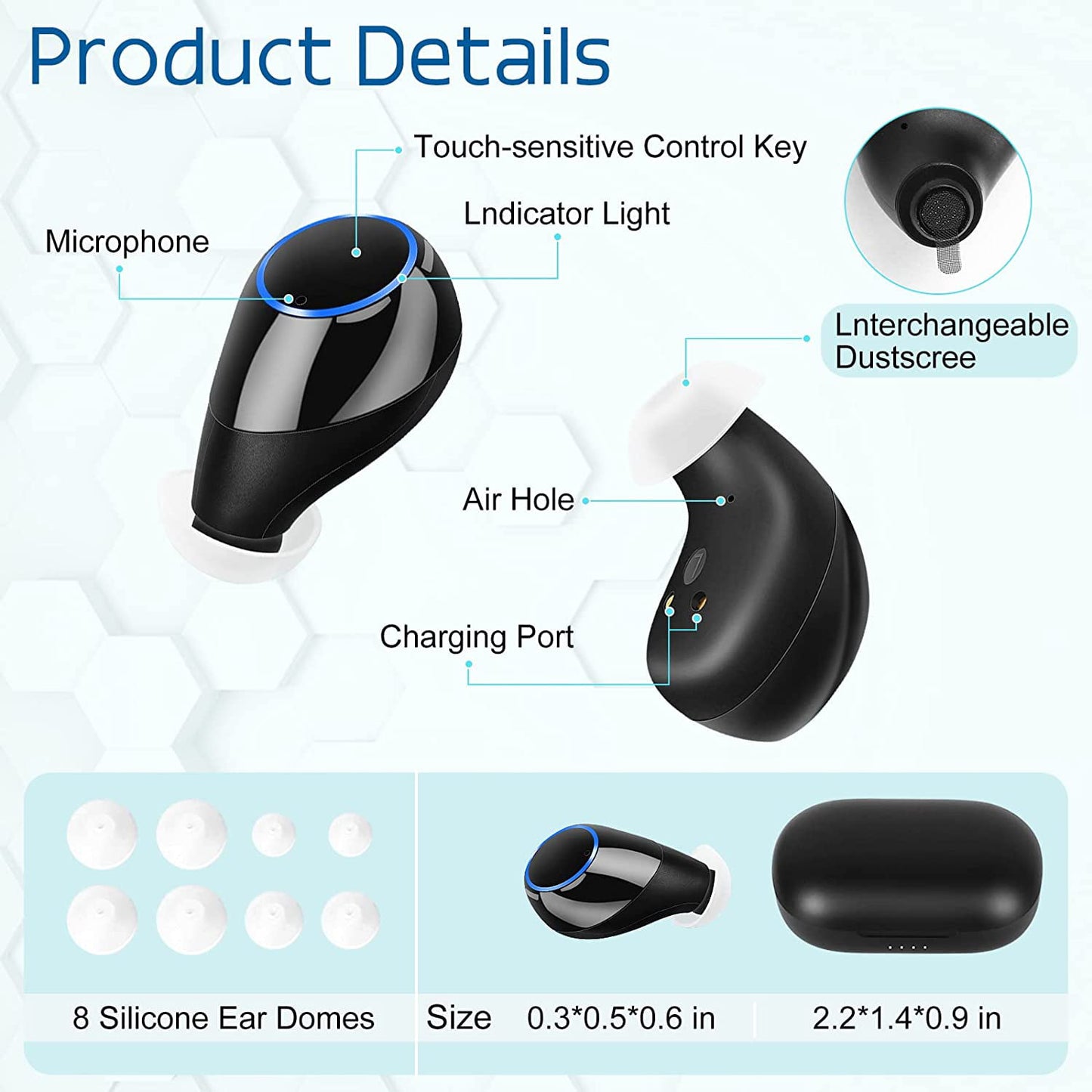 Hearing Aids for Adults and Seniors. Black. a Pair